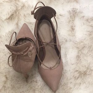 ALDO nude lace up stilettos